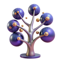 Abstract 3D Render of a Decorative Sphere Tree png
