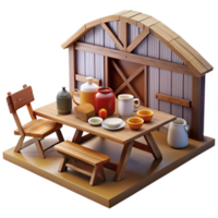 Rustic Table Setting with Wooden Barn Backdrop png