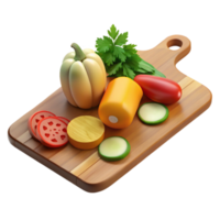 Fresh Vegetables on Cutting Board A Vibrant Still Life png