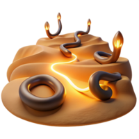 Glowing Path Through Desert Dunes with Abstract Serpents png