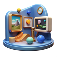 3d rendere astratto arte galleria Schermo png
