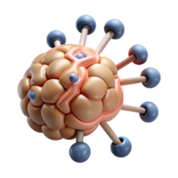 3D Render of Cellular Structure with Molecular Bonds png