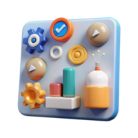 3D Interface Design Colorful App Icons UI Elements png