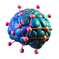Network Structure Interconnected Nodes in a 3D Model png
