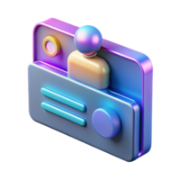 3D Render of Colorful User Profile Radio Icon png