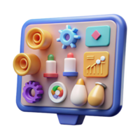 Dashboard UI Colorful 3D Icons for Data Visualization png