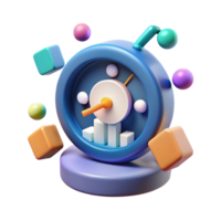3D Abstract Clock Time, Data, Progress, and Growth Visualization png