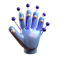 Interactive 3D Hand Model with Connected Nodes png