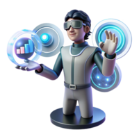 Future Tech Data Visualization in the Metaverse png