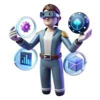 VR Data Visualization Interactive 3D Charts Analytics png
