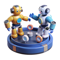 Friendly Robots Collaborating on a Circular Platform png