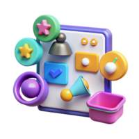 3D Colorful Interface Design UI Elements Icons png