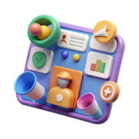 3D UI Design Colorful App Interface Elements png
