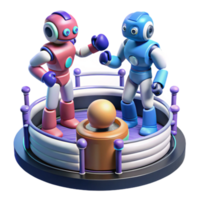 Robot Boxing Match 3D Render of AI Competitors png