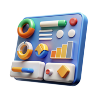 3D Data Visualization Dashboard Charts, Graphs UI Elements png