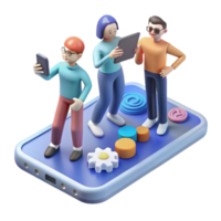 Mobile App Users Collaboration, Connection, and Innovation png