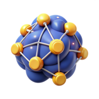 Networked Nodes Abstract 3D Model of Interconnectivity png