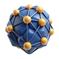 Networked Polyhedron Abstract 3D Structure png