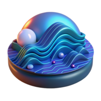 Abstract 3D Waves, Spheres, and Gradient Design png