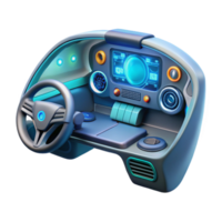Futuristic Vehicle Cockpit 3D Render of Advanced Controls png