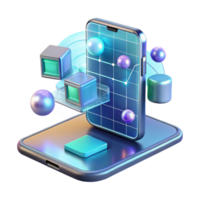 Mobile App Data Visualization Cubes, Spheres, and Network Graphs png