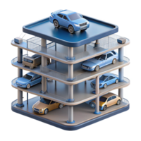 Multi-Level Parking Structure Design, Cars, and Space Optimization png