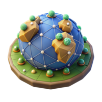 Global Network Connection A 3D Stylized Visualization png