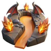 Lava Flow with Dragon Wings and Fire png