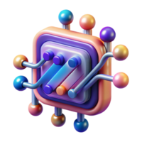 Abstract 3D Network Data Visualization png