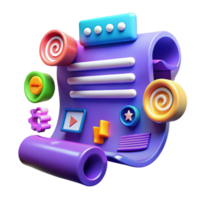 Colorful 3D Scroll with UI Elements png