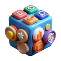 Digital App Icons A Colorful 3D Cube Design png