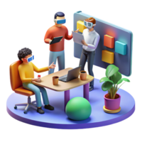 Virtual Reality Collaboration Teamwork in Immersive Spaces png