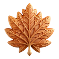Intricate Autumn Leaf Design 3D Render of Fall Foliage png