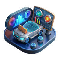 Smart Car Dashboard Interactive Controls Data Visualization png