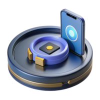 Mobile App Interface Design 3D Render of User Interface png