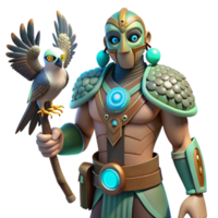 Mystic Warrior with Avian Companion png