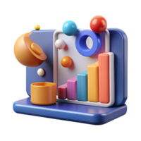 Data Growth Visualization Colorful 3D Chart png