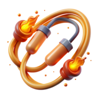 Fiery Jump Rope Exercise, Fitness, Workout, Energy, 3D Render, Sport, Active, Dynamic, Fun, Health png