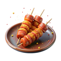 Savory Snack Skewers Crispy Bites Sweet Glaze png