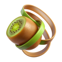 Kiwi Fruit Abstract 3D Render png