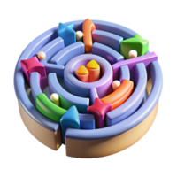 Colorful 3D Maze Puzzle A Pathfinding Challenge png