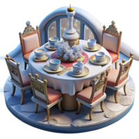 Elegant Table Setting with Ornate Chairs png