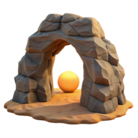 Stone Archway, Desert Scene, 3D Render png