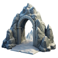 Stone Archway Mountain Pass 3D Model png