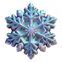 Intricate Iridescent Snowflake A 3D Render png