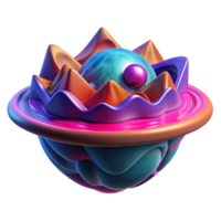 Abstract 3D Render Colorful Orb with Peaks png
