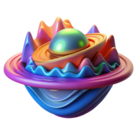 Abstract Colorful 3D Render Iridescent Sphere Swirling Forms png