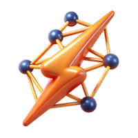 Fast Network Connections 3D Render of Interconnected Nodes png