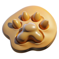 3D Render of Melting Paw Print png