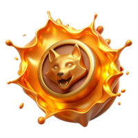Golden Fox in Liquid Splash png